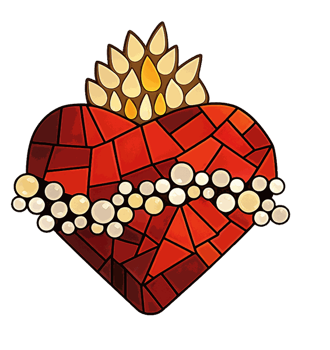 The Learning Refuge mosaic Sacred Heart logo